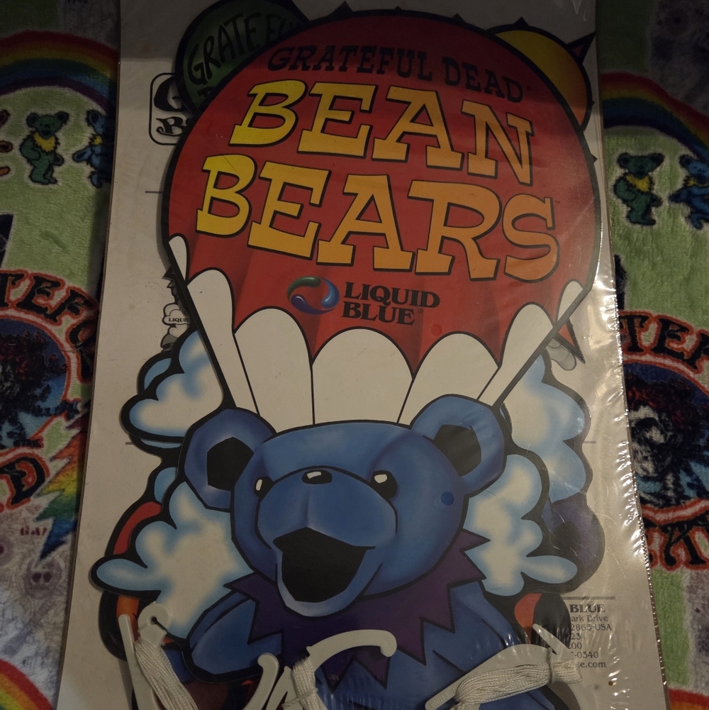 Rare Vintage Liquid Blue Grateful Dead Bean Bears Store Display Mobile